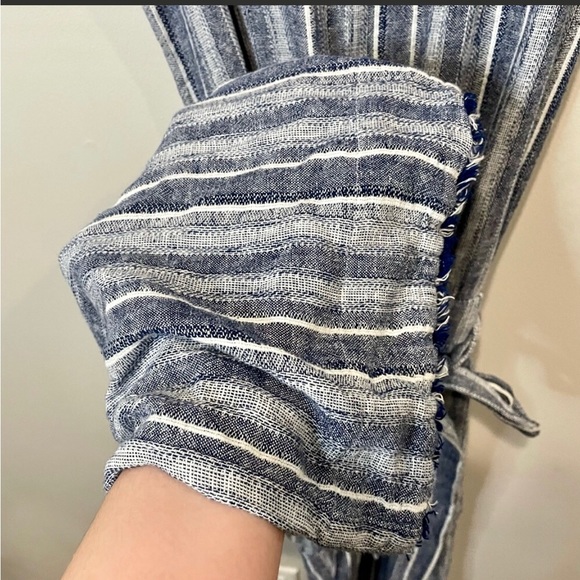 Cloth & Stone striped linen blend jumpsuit size medium - Picture 4 of 4